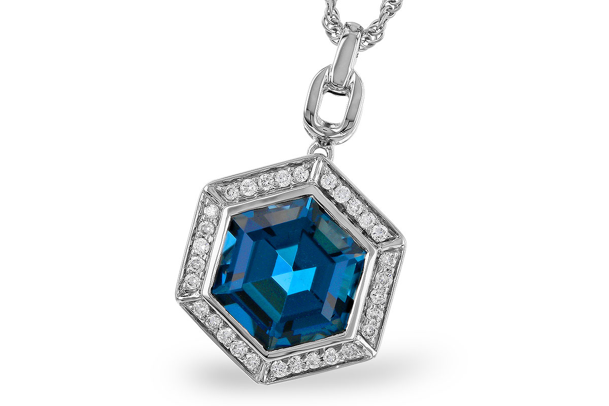L329-38683: NECK 3.40 LONDON BLUE TOPAZ 3.55 TGW (9MM LBT)