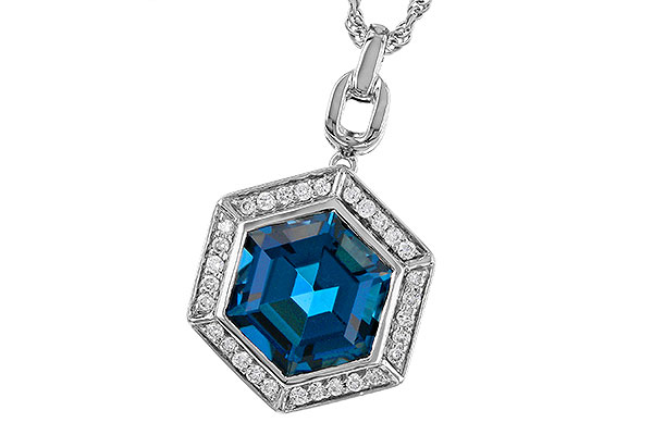 L329-38683: NECK 3.40 LONDON BLUE TOPAZ 3.55 TGW (9MM LBT)