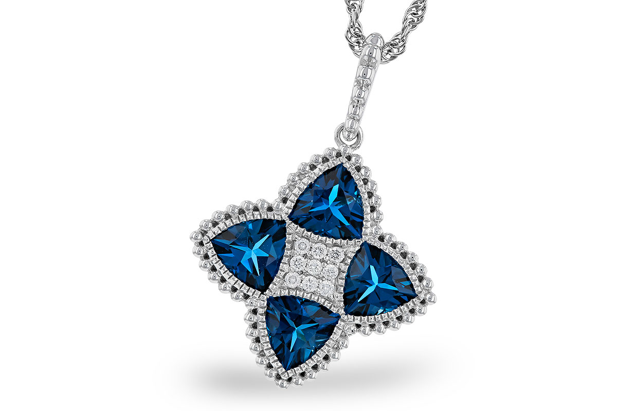 L329-41374: NECKLACE 2.79 LONDON BLUE TOPAZ 2.85 TGW