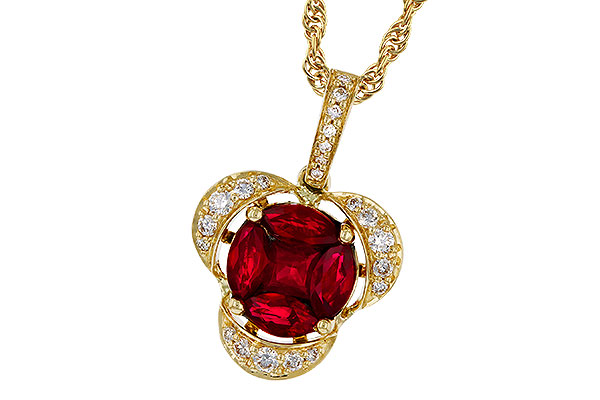 L329-42329: NECKLACE .86 TW RUBY 1.00 TGW