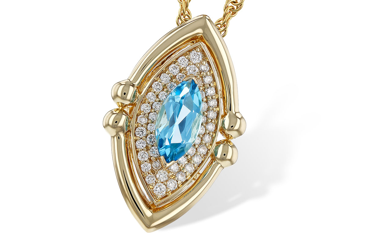 L329-45020: NECKLACE .54 BLUE TOPAZ .70 TGW (8x4MM BT)