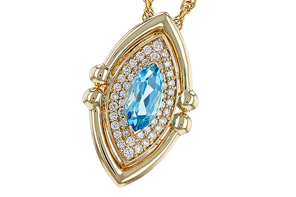 L329-45020: NECKLACE .54 BLUE TOPAZ .70 TGW (8x4MM BT)