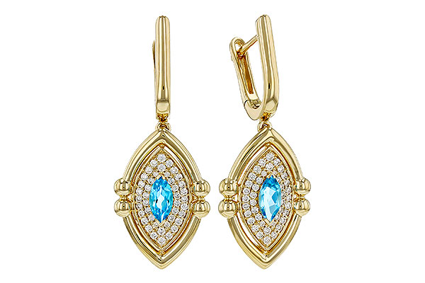 L330-27774: EARRINGS .50 TW BLUE TOPAZ .78 TGW (6x3MM BT)