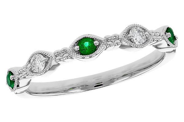 L330-27801: LDS WED RG .10 TW EMERALD .19 TGW