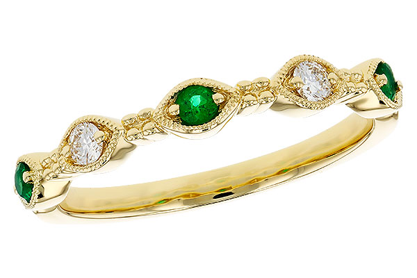 L330-27801: LDS WED RG .10 TW EMERALD .19 TGW