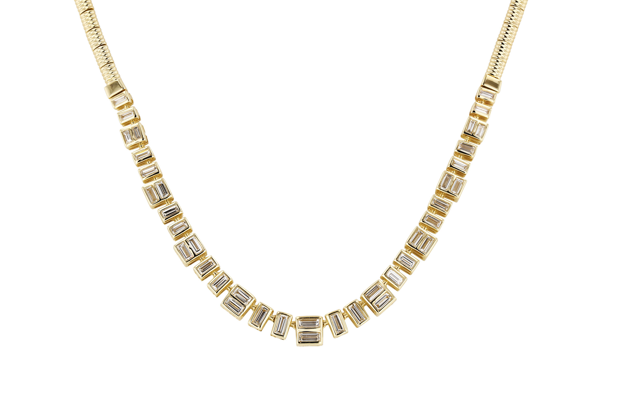 L330-29583: NECKLACE 1.80 TW BAGUETTES (17")