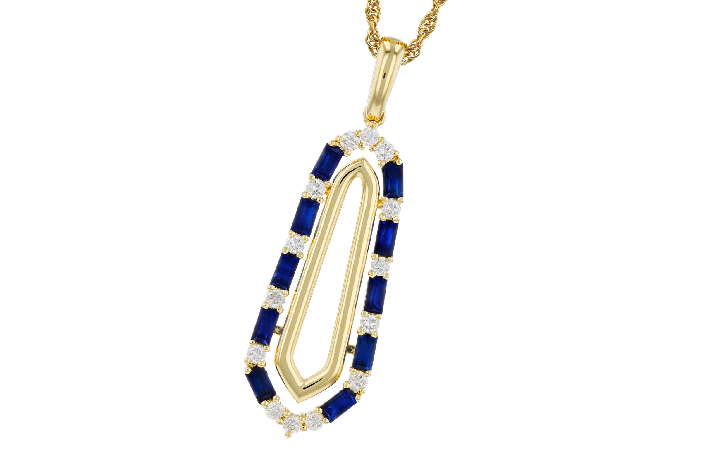 L330-30501: NECKLACE .74 TW SAPPHIRE .94 TGW