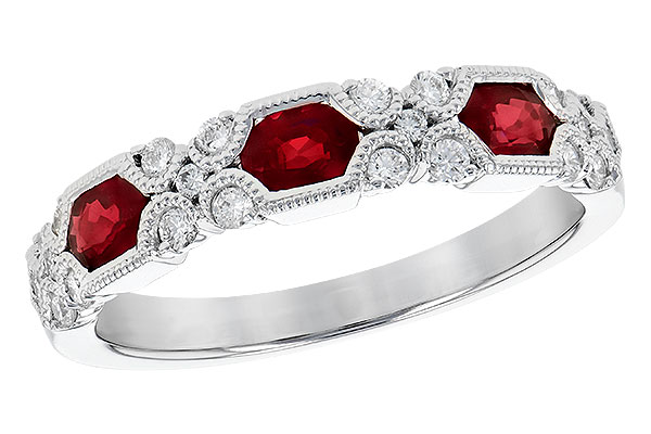 M327-58647: LDS WED RG .74 RUBY 1.00 TGW (4x3MM RUBY)