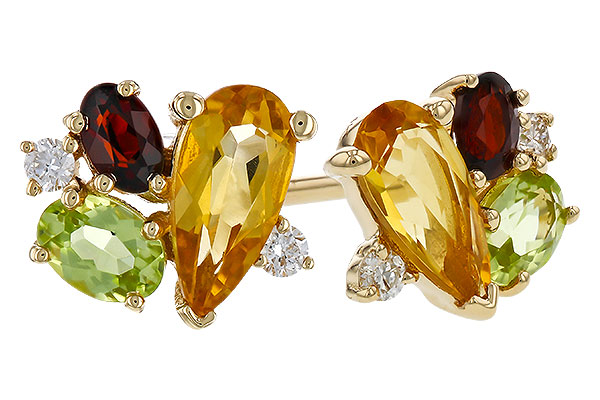 M329-39574: EARRINGS .66 SEMI PREC (CIT,PER,GAR) .70 TGW