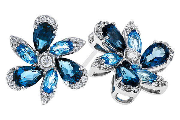 M329-40474: EARRINGS 3.37 BLUE TOPAZ 3.64 TGW