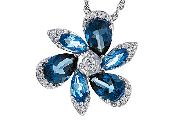 M329-40483: NECKLACE 3.03 BLUE TOPAZ 3.22 TGW