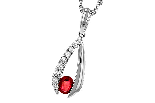M329-41447: NECKLACE .34 RUBY .50 TGW (5x4 RUBY)