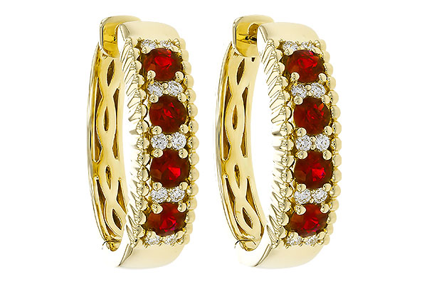 M329-45065: EARRINGS .54 TW RUBY .66 TGW