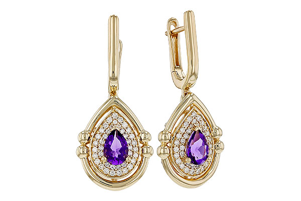 M330-27774: EARRINGS .63 TW AMETHYST .90 TGW (6x4MM AMY)
