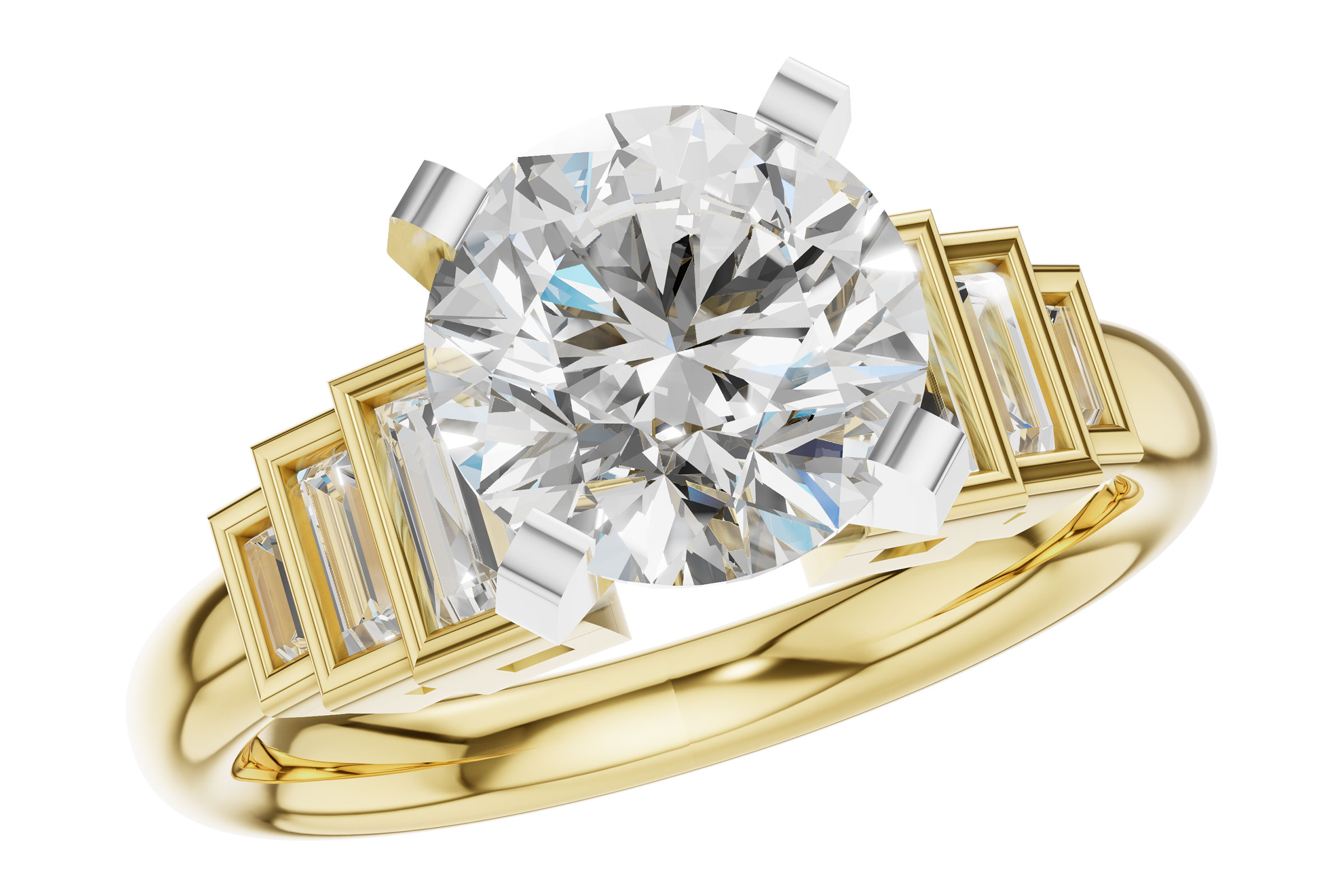 M330-28647: LDS SEMI DIA RG .26 TW BAGUETTES