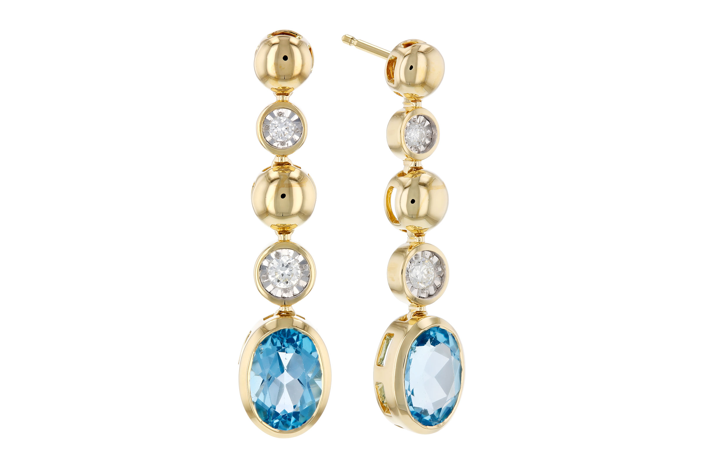 M330-28701: EARRINGS 1.66 TW BLUE TOPAZ 1.76 TGW