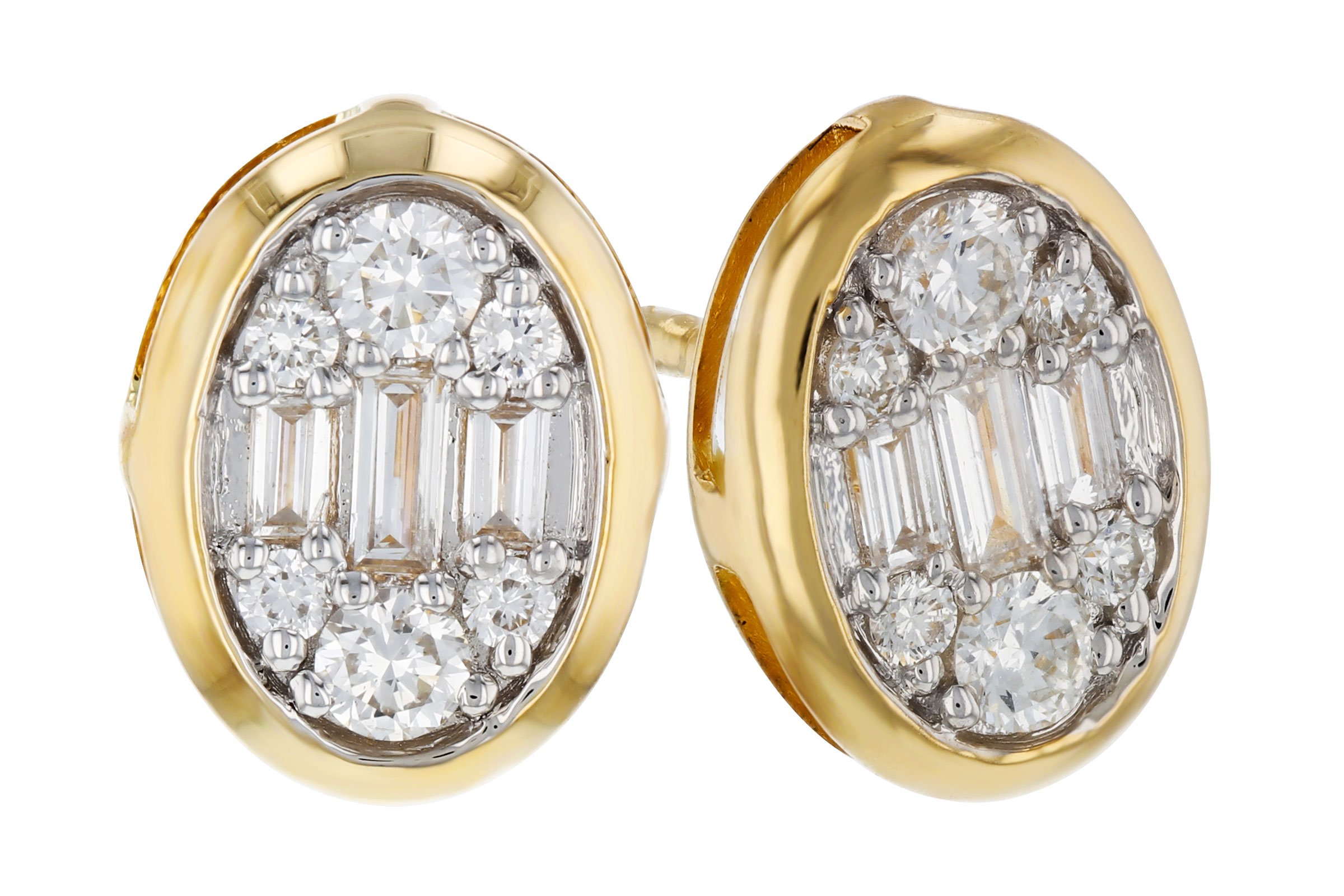 M330-29610: EARRINGS .08 TW BAGUETTE .24 TW