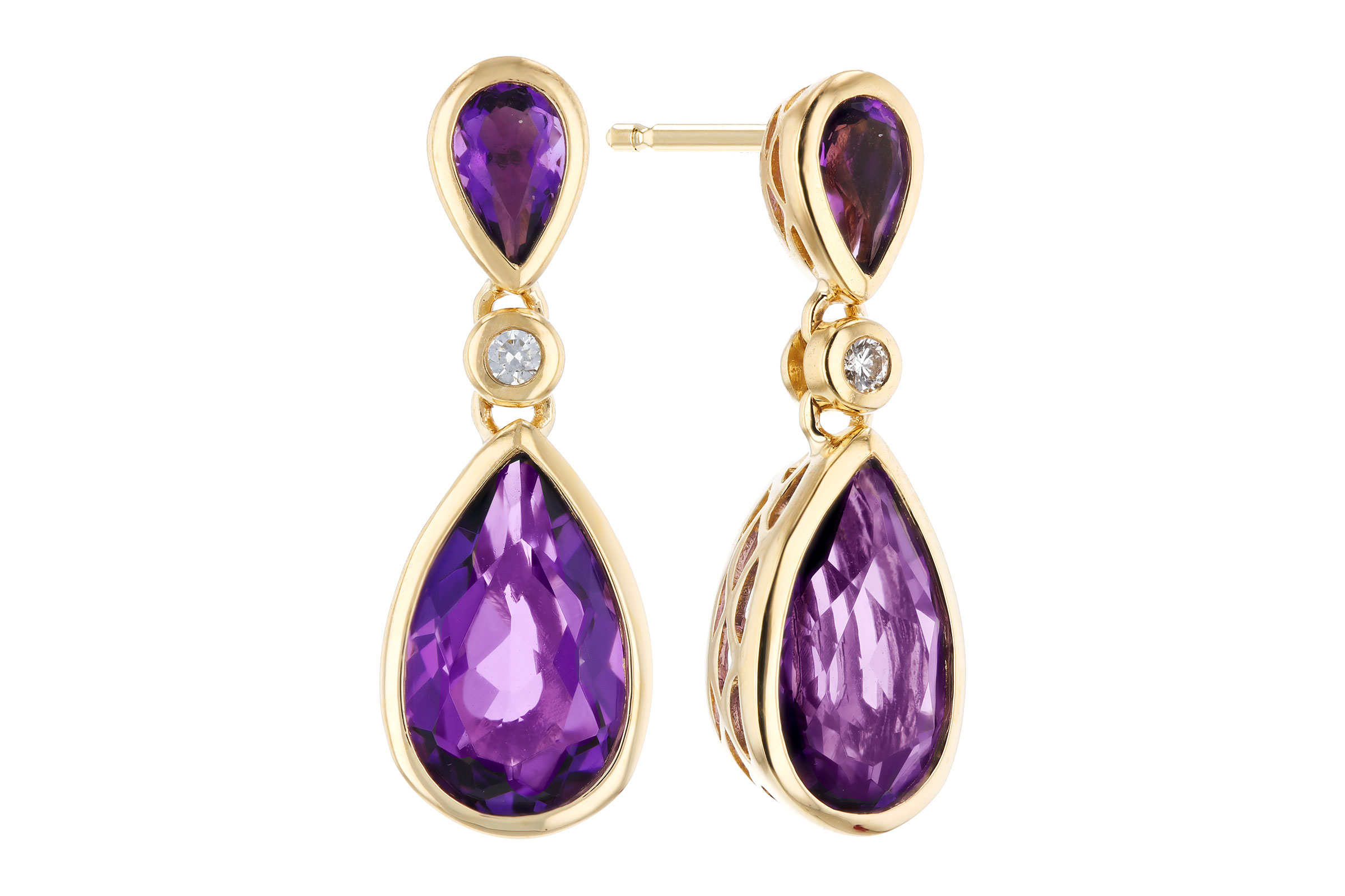 M330-30456: EARRINGS 2.80 TW AMETHYST 2.84 TGW